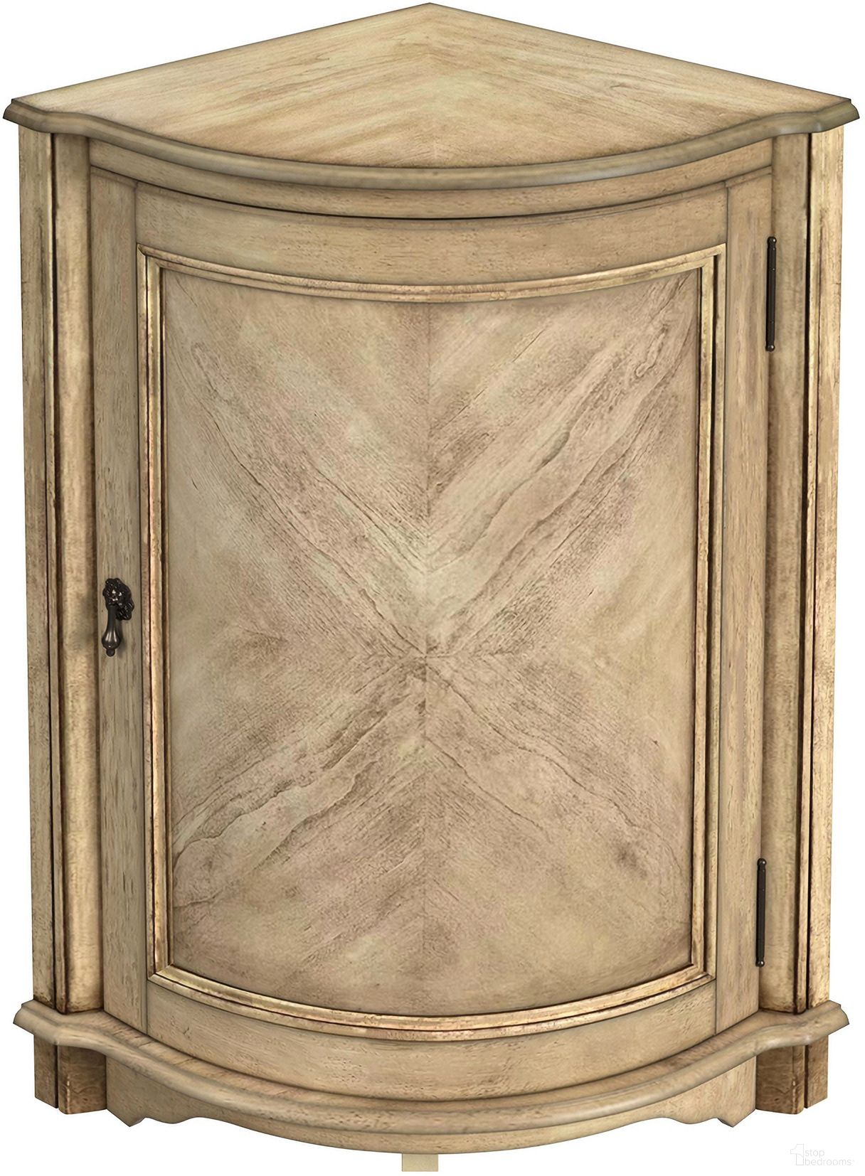 The appearance of Durham Corner Cabinet In Beige designed by Butler Specialty Company in the traditional interior design. This beige piece of furniture was selected by 1StopBedrooms from Durham Collection to add a touch of cosiness and style into your home. Sku: 2115424. Material: Rubberwood.