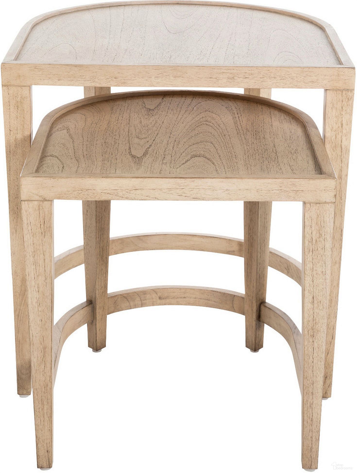 The appearance of Dustin Nesting Tables In Blonde Natural designed by Gabby in the transitional interior design. This blonde natural piece of furniture  was selected by 1StopBedrooms from Dustin Collection to add a touch of cosiness and style into your home. Sku: SCH-170195. Material: Mindi Veneer.