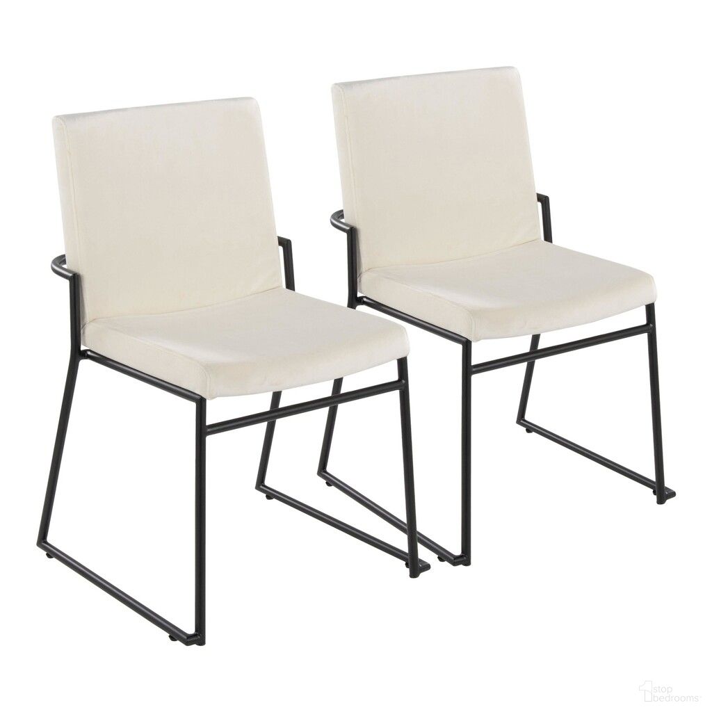 Dutchess Dining Chair Set of 2 In Black and Cream