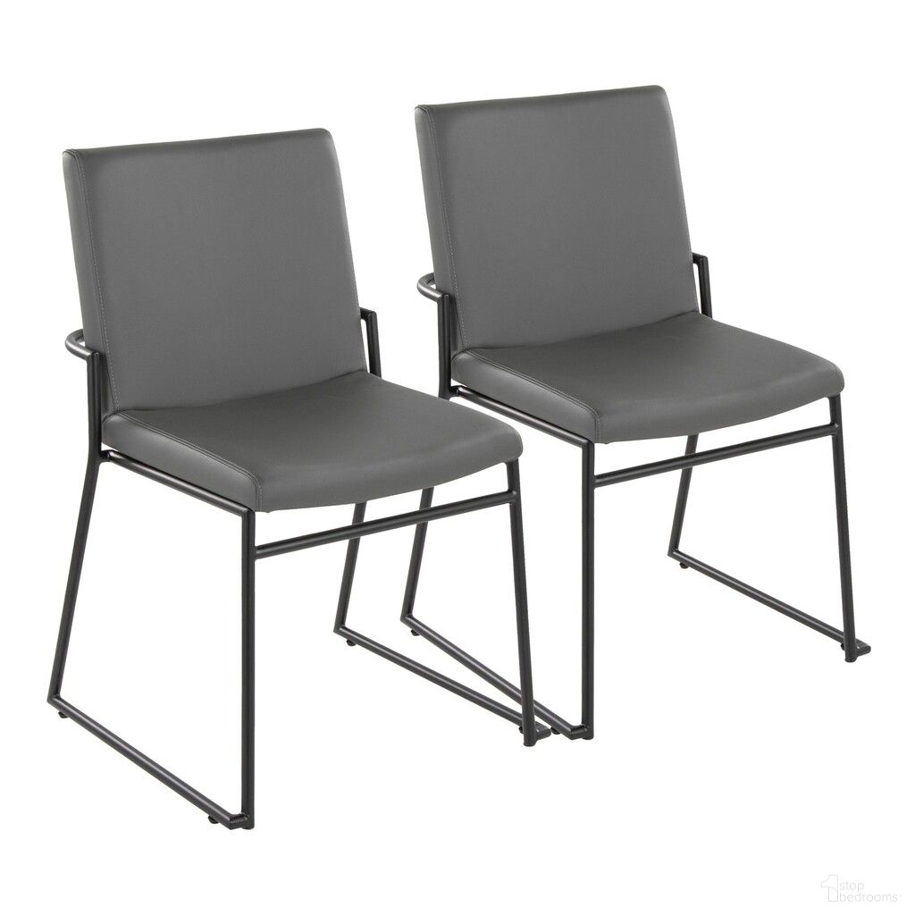 The appearance of Dutchess Dining Chair Set of 2 In Black and Grey designed by Lumisource in the modern / contemporary interior design. This black and grey piece of furniture  was selected by 1StopBedrooms from Dutchess Collection to add a touch of cosiness and style into your home. Sku: DC-DUTCHESSPU1 BKGY2. Material: Foam. Chair Type: Side Chair.