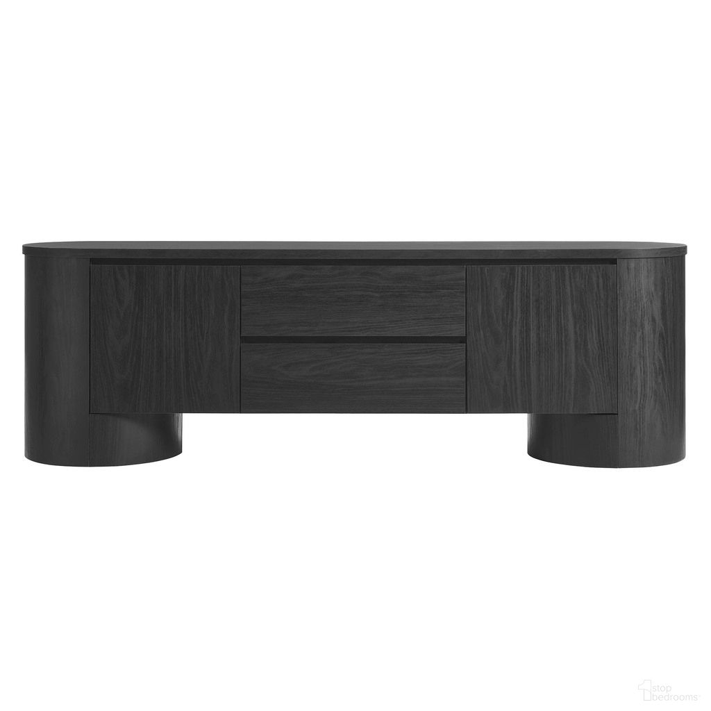 Duval 71 Inch Oval TV Cabinet In Black