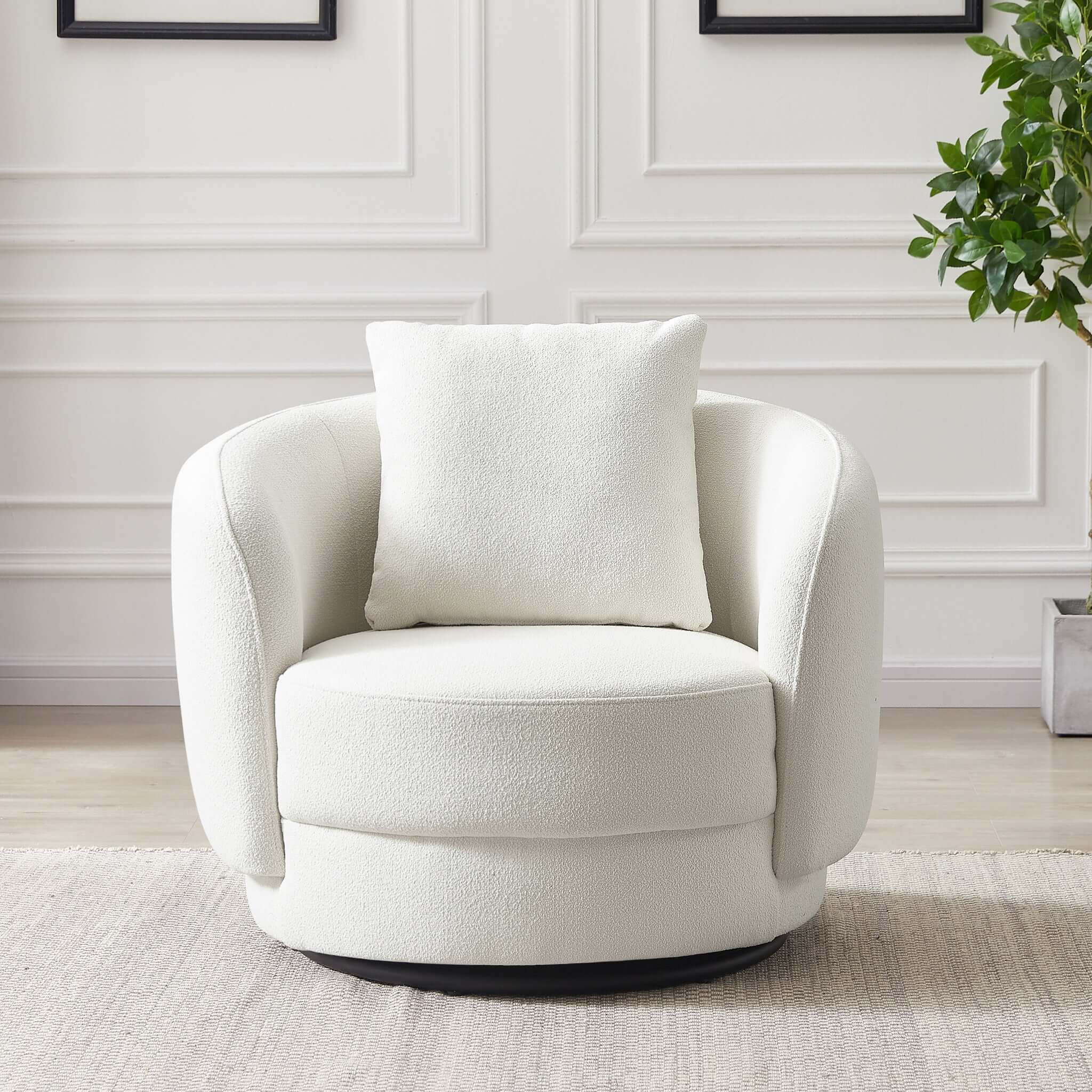 The appearance of Dylan Beige Boucle Lounge Chair designed by Ashcroft Furniture in the transitional interior design. This beige piece of furniture was selected by 1StopBedrooms from Dylan Collection to add a touch of cosiness and style into your home. Sku: LCH02902001. Material: Boucle.