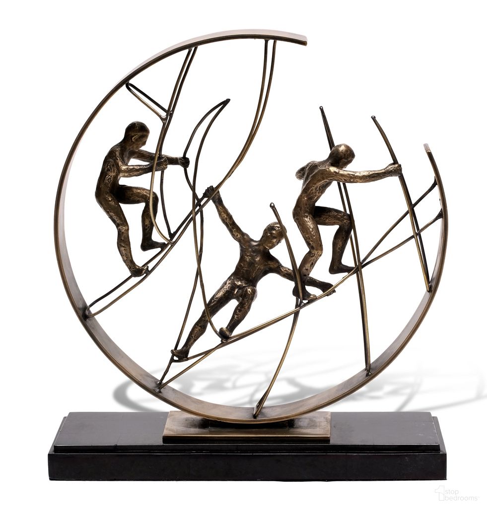 The appearance of Dynamic Climbers Sculpture In Brass and Black designed by Maitland-Smith in the modern / contemporary interior design. This brass and black piece of furniture was selected by 1StopBedrooms from Maitland Smith Collection to add a touch of cosiness and style into your home. Sku: 89-1812. Material: Brass.