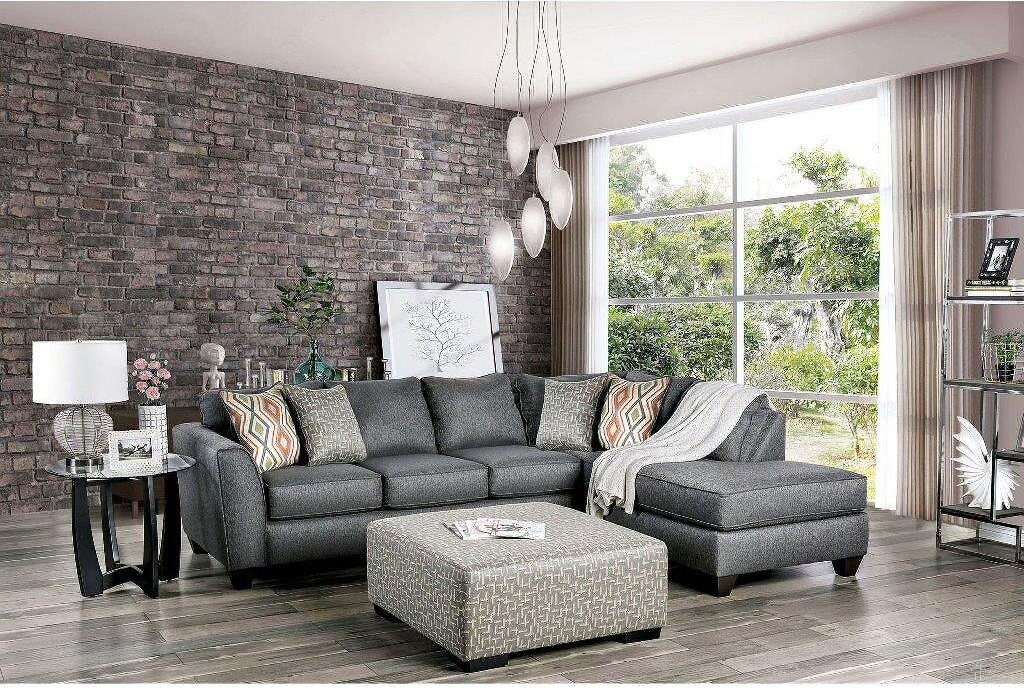 The appearance of Earl Sectional In Gray designed by Furniture of America in the transitional interior design. This gray piece of furniture was selected by 1StopBedrooms from Earl Collection to add a touch of cosiness and style into your home. Sku: SM5152-LAF;SM5152-RAF. Material: Wood. Layout: L-Shape.