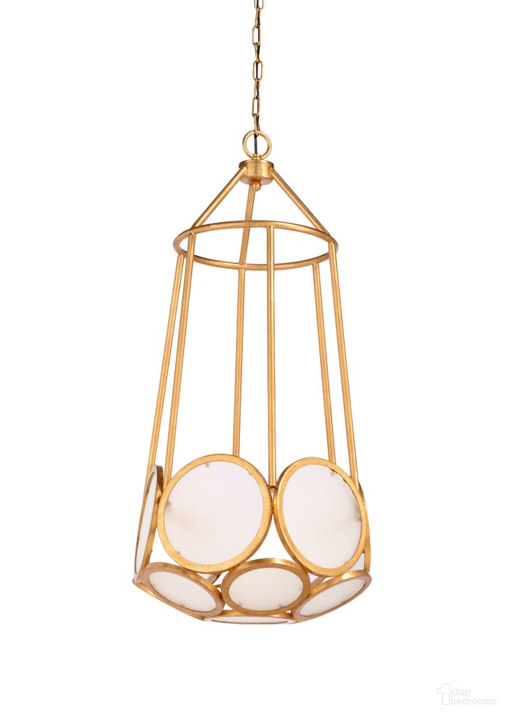 The appearance of Earlom Pendant In Gold designed by Wildwood in the  interior design. This gold piece of furniture  was selected by 1StopBedrooms from Wildwood Collection to add a touch of cosiness and style into your home. Sku: 23326. Material: Iron.