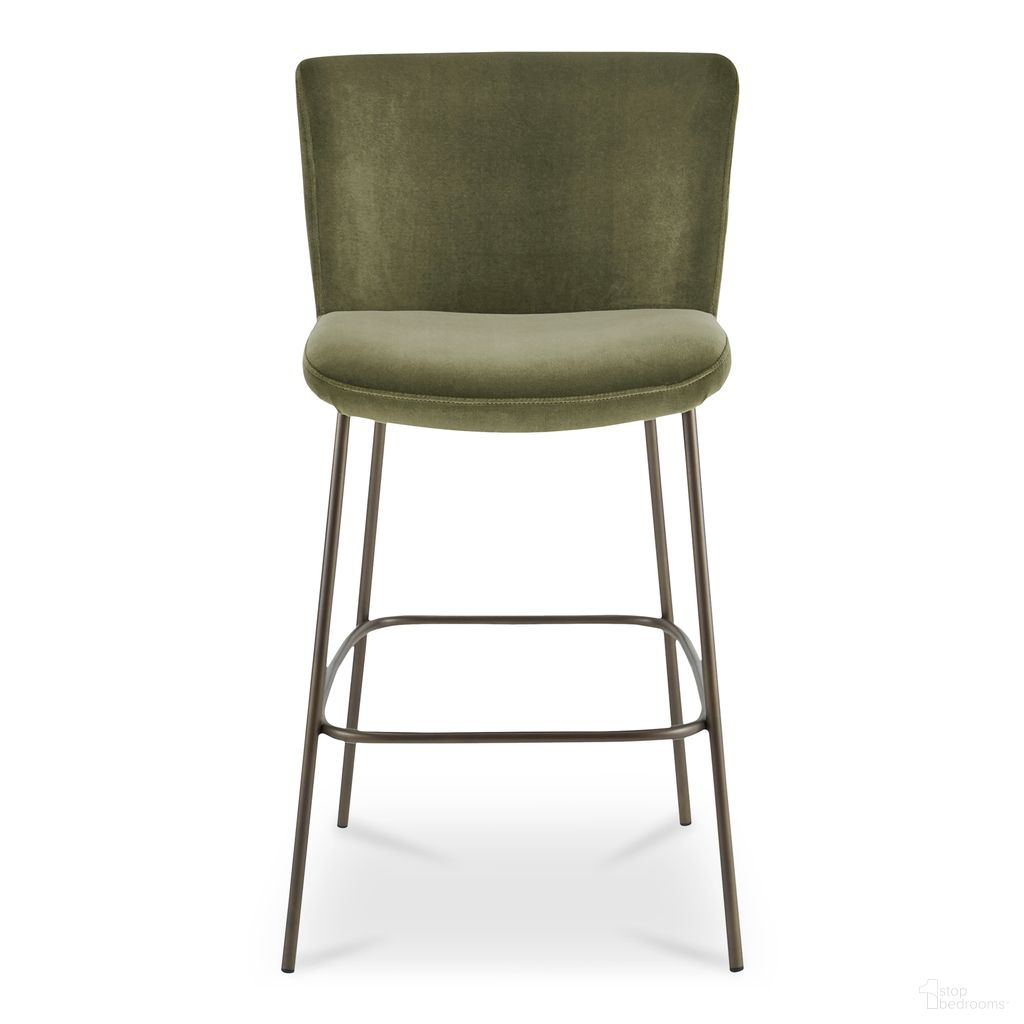 Early Bar Stool In Faux Green Mohair