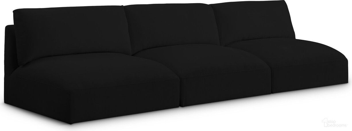 The appearance of Ease Polyester Fabric 3 Seater Modular Sofa with Arm Support In Black designed by Meridian in the modern / contemporary interior design. This black piece of furniture  was selected by 1StopBedrooms from Ease Collection to add a touch of cosiness and style into your home. Sku: 696Black-Armless;696Black-Armless;696Black-Armless. Material: Wood.