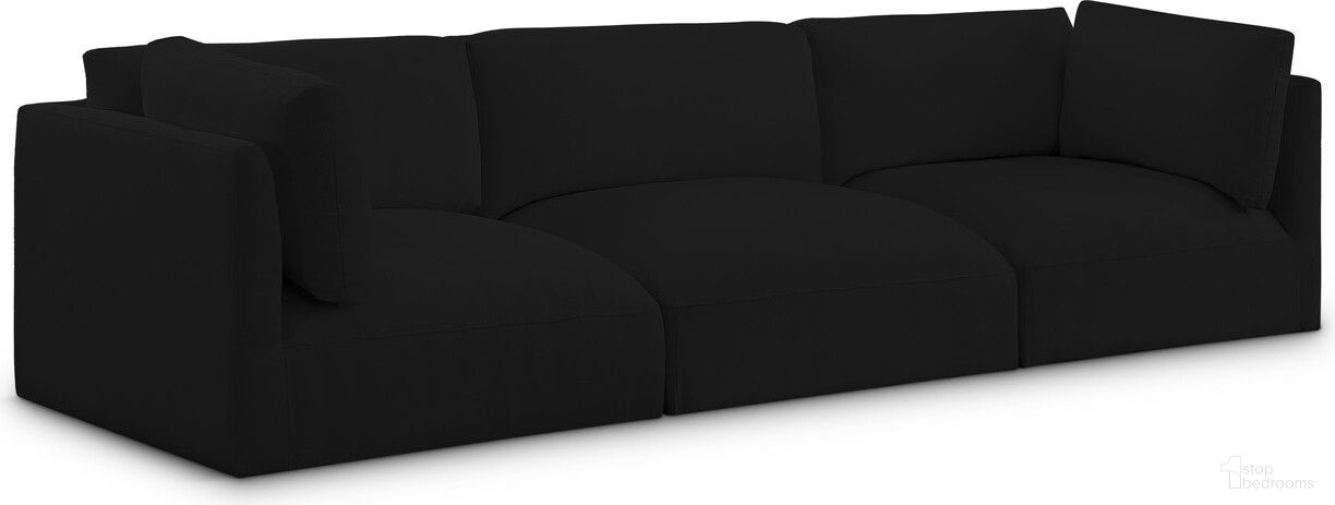 The appearance of Ease Polyester Fabric 3 Seater Modular Sofa In Black designed by Meridian in the modern / contemporary interior design. This black piece of furniture  was selected by 1StopBedrooms from Ease Collection to add a touch of cosiness and style into your home. Sku: 696Black-Armless;696Black-Corner;696Black-Corner. Material: Wood.