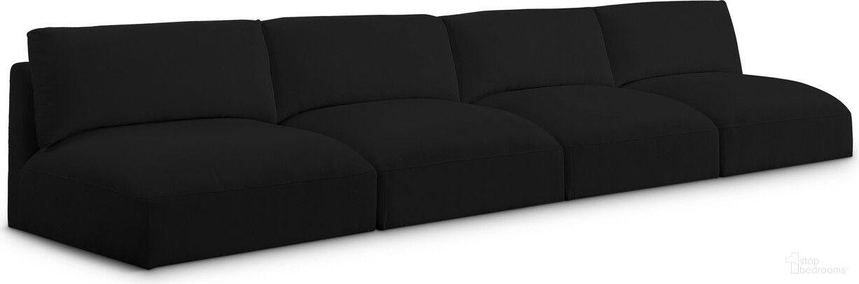 The appearance of Ease Polyester Fabric 4 Seater Modular Sofa with Arm Support In Black designed by Meridian in the modern / contemporary interior design. This black piece of furniture was selected by 1StopBedrooms from Ease Collection to add a touch of cosiness and style into your home. Sku: 696Black-Armless;696Black-Armless;696Black-Armless;696Black-Armless. Material: Wood.