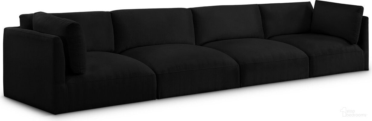The appearance of Ease Polyester Fabric 4 Seater Modular Sofa In Black designed by Meridian in the modern / contemporary interior design. This black piece of furniture was selected by 1StopBedrooms from Ease Collection to add a touch of cosiness and style into your home. Sku: 696Black-Armless;696Black-Armless;696Black-Corner;696Black-Corner. Material: Wood.