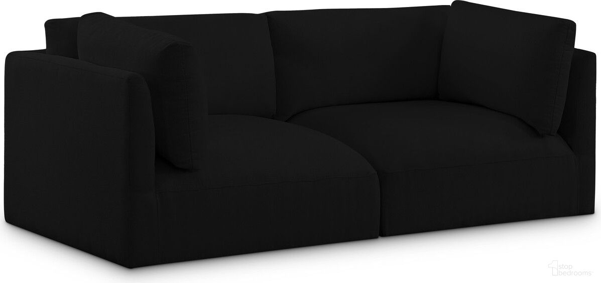 The appearance of Ease Polyester Fabric 2 Seater Modular Sofa In Black designed by Meridian in the modern / contemporary interior design. This black piece of furniture  was selected by 1StopBedrooms from Ease Collection to add a touch of cosiness and style into your home. Sku: 696Black-Corner;696Black-Corner. Material: Wood.