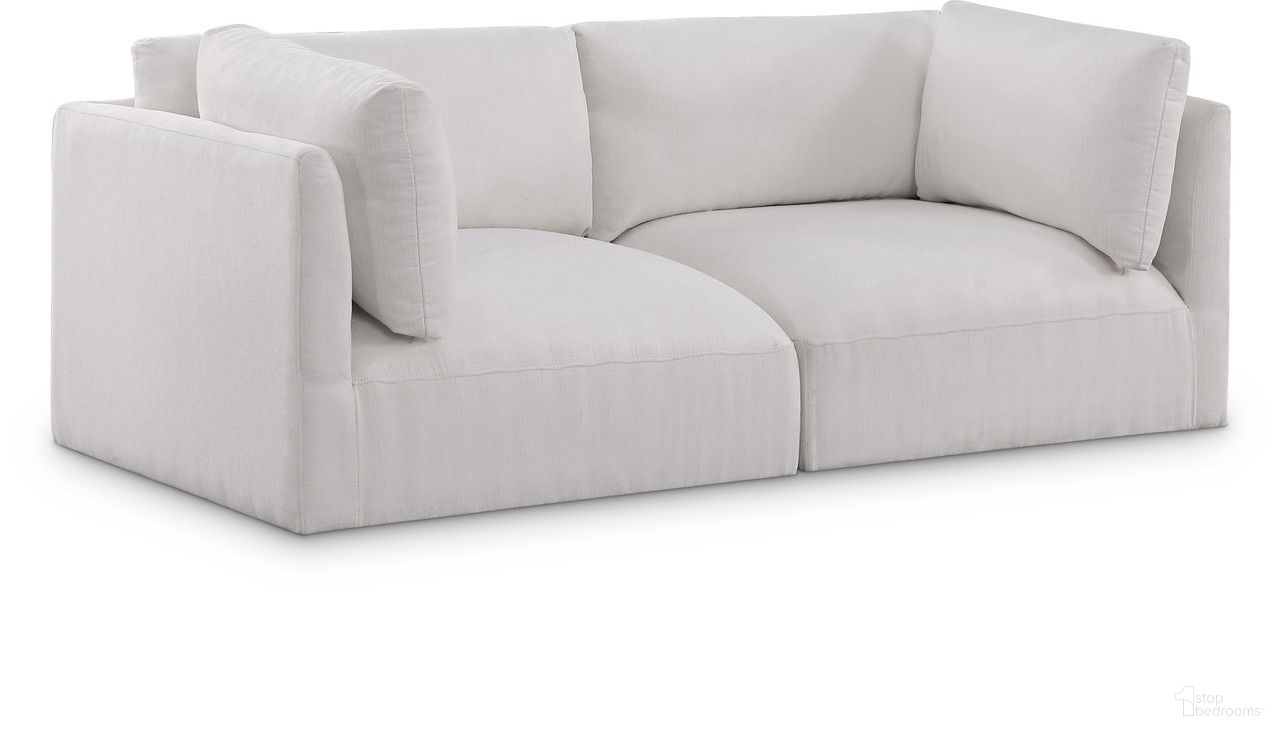 The appearance of Ease Polyester Fabric 2 Piece Modular Sofa In Cream designed by Meridian in the modern / contemporary interior design. This cream piece of furniture  was selected by 1StopBedrooms from Ease Collection to add a touch of cosiness and style into your home. Sku: 696Cream-Corner;696Cream-Corner. Material: Wood.