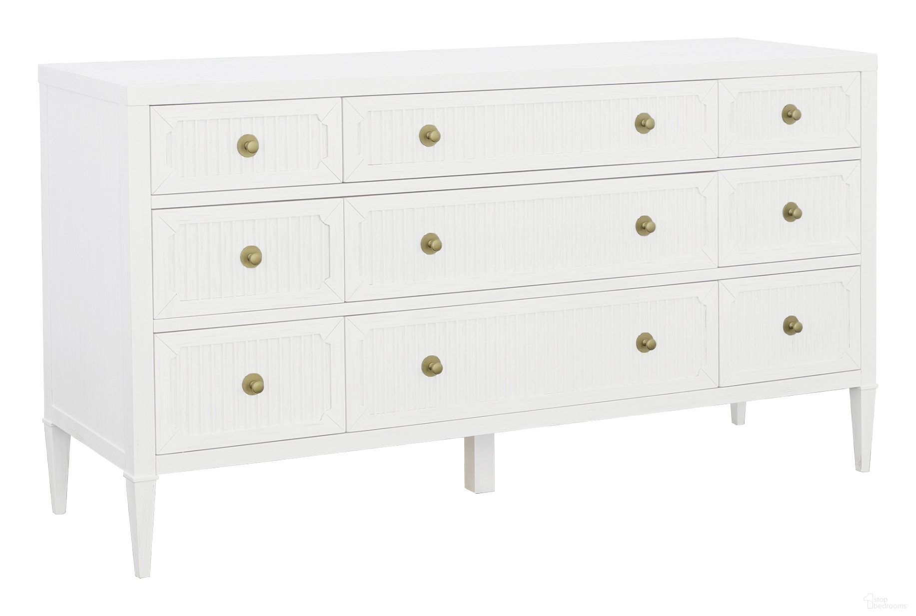 The appearance of East Camden Dresser In Pearl designed by Fairfield Chair in the modern / contemporary interior design. This pearl piece of furniture  was selected by 1StopBedrooms from East Camden Collection to add a touch of cosiness and style into your home. Sku: 8098-MH. Material: Poplar Solid.