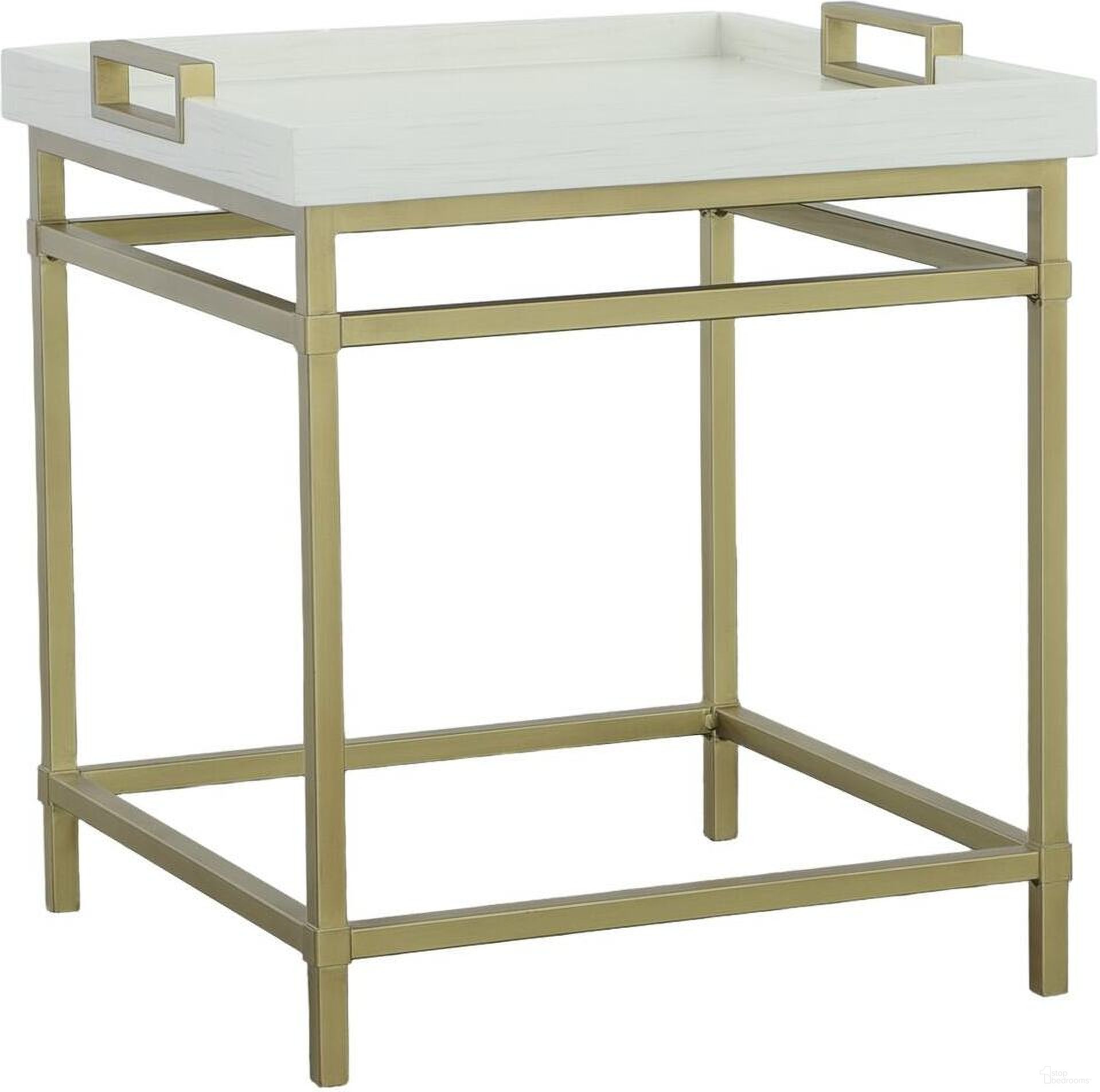 The appearance of East Camden End Table In Pearl designed by Fairfield Chair in the modern / contemporary interior design. This pearl piece of furniture  was selected by 1StopBedrooms from East Camden Collection to add a touch of cosiness and style into your home. Sku: 8098-ET. Material: Metal.