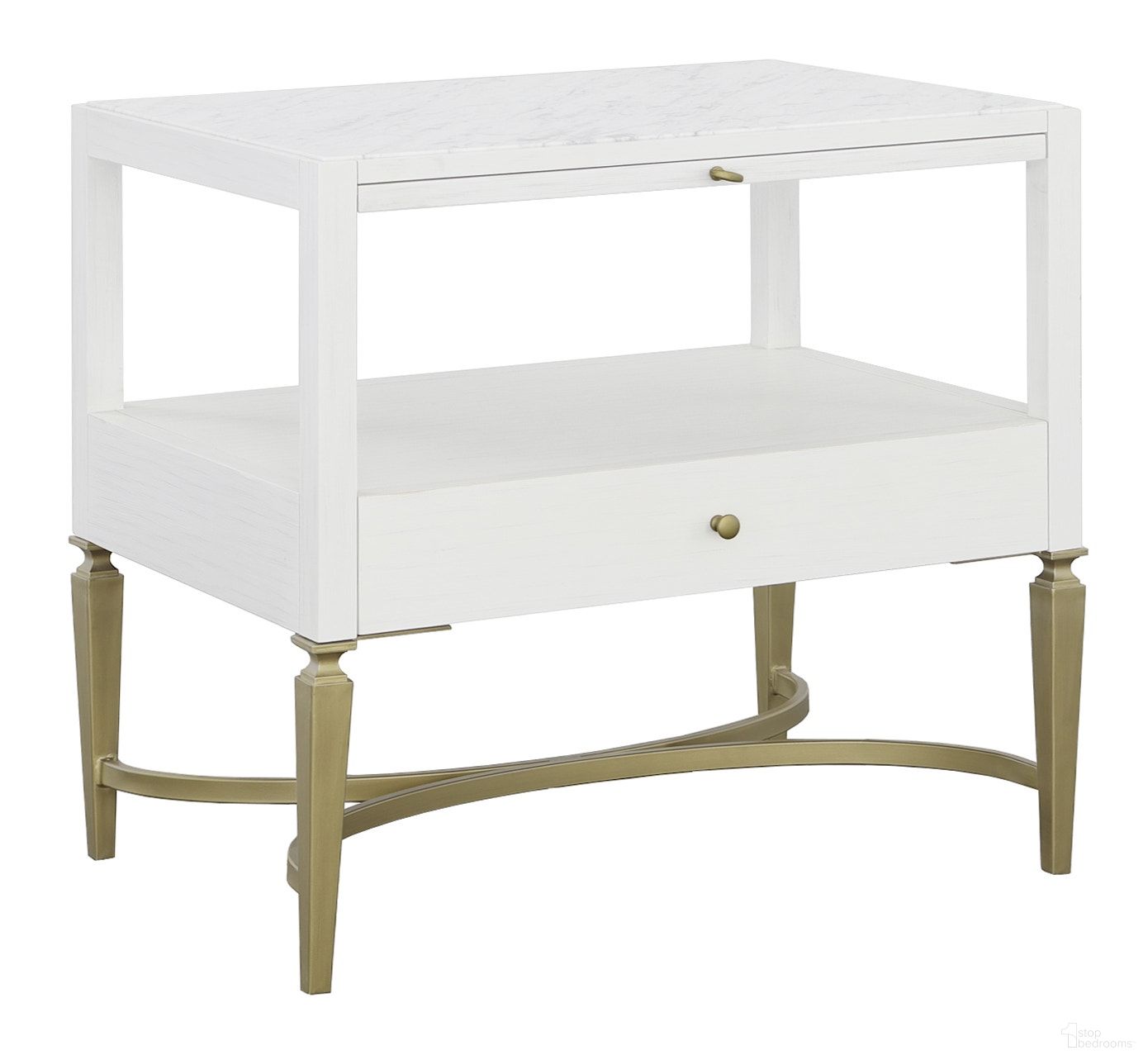 The appearance of East Camden Nightstand In Pearl designed by Fairfield Chair in the modern / contemporary interior design. This pearl piece of furniture was selected by 1StopBedrooms from East Camden Collection to add a touch of cosiness and style into your home. Sku: 8098-SB. Material: Poplar Solid.