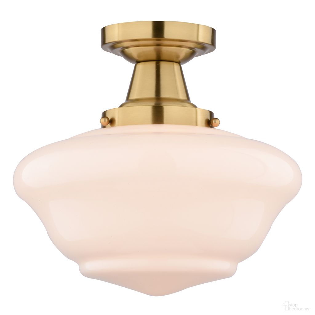 The appearance of Eastgate 12 Inch Semi-Flush Mount Ceiling Light In Antique Gold designed by Vaxcel in the traditional interior design. This antique gold piece of furniture  was selected by 1StopBedrooms from Eastgate Collection to add a touch of cosiness and style into your home. Sku: C0349. Material: Steel.