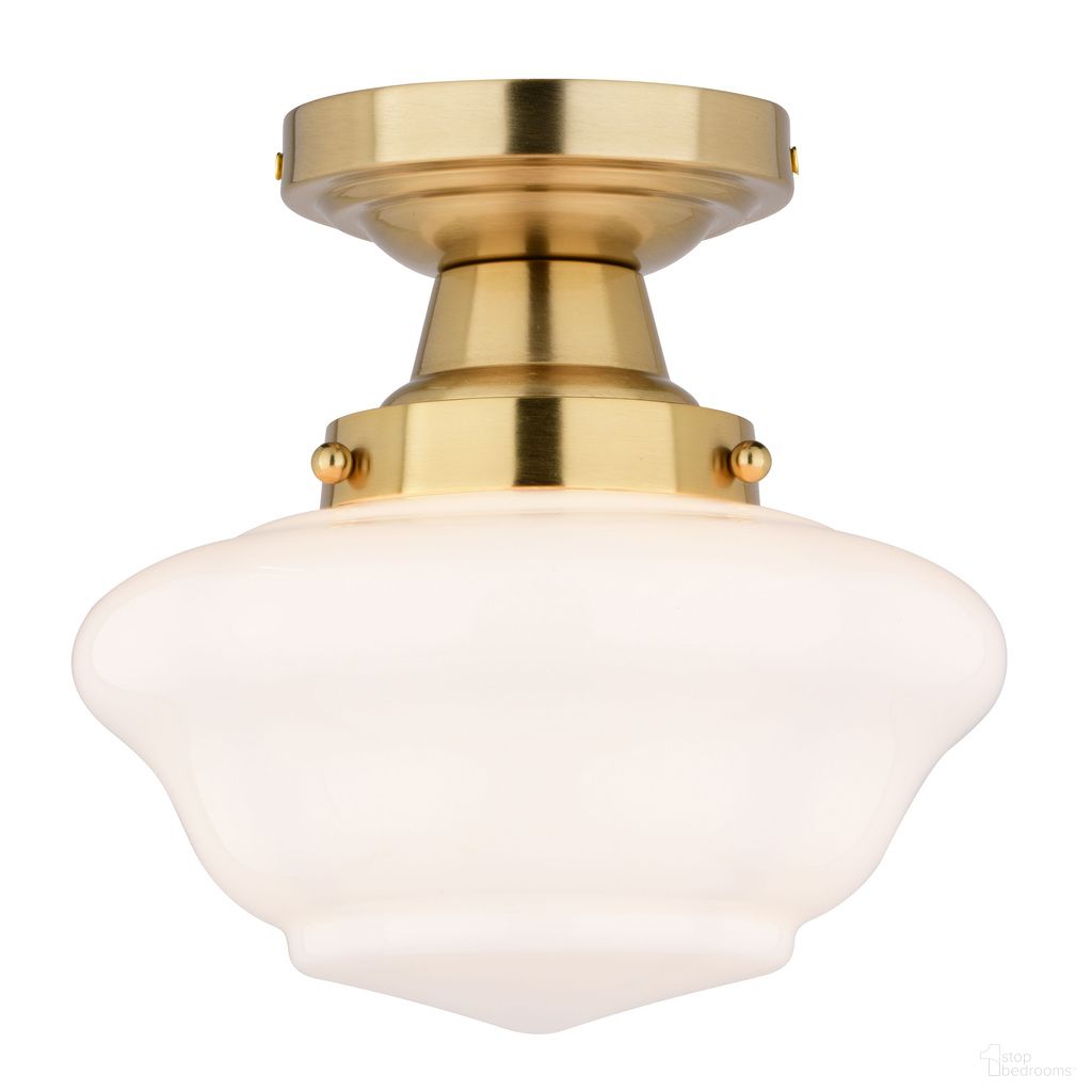 The appearance of Eastgate 8.75 Inch Semi-Flush Ceiling Light In Antique Gold designed by Vaxcel in the traditional interior design. This antique gold piece of furniture was selected by 1StopBedrooms from Eastgate Collection to add a touch of cosiness and style into your home. Sku: C0311. Material: Metal.