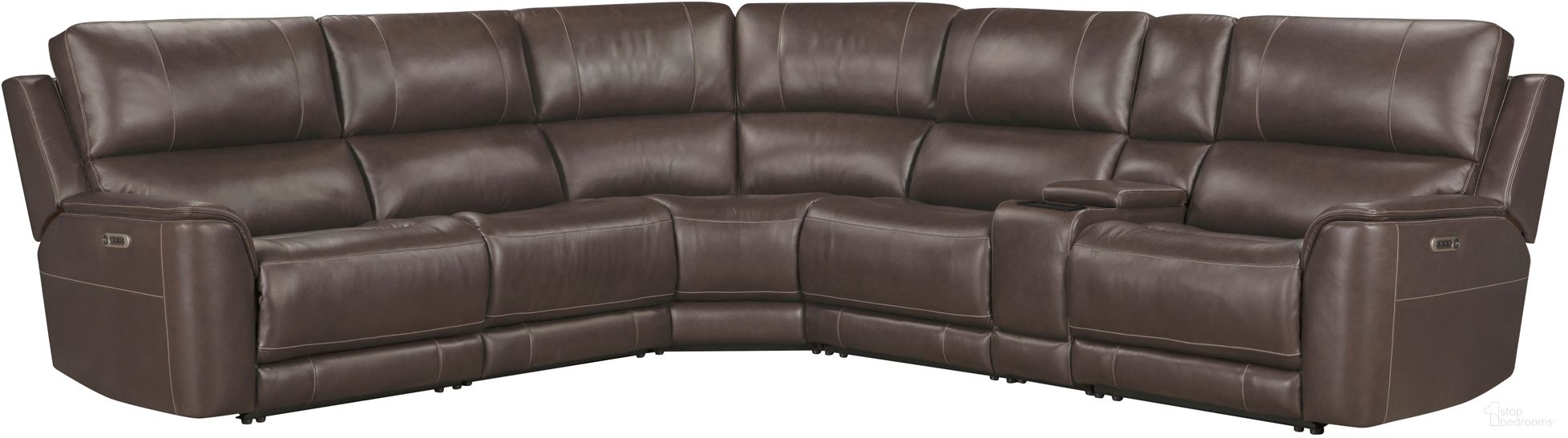 The appearance of Easton 6 Piece Zero Gravity Power Reclining Sectional with Power Adjustable Headrests In Steamboat Brown designed by Parker House in the transitional interior design. This steamboat brown piece of furniture was selected by 1StopBedrooms from Easton Collection to add a touch of cosiness and style into your home. Sku: MEAS-811LP3Z-STBR;MEAS-811RP3Z-STBR;MEAS-810P3Z-STBR;MEAS-840-STBR;MEAS-850-STBR;MEAS-860T-STBR. Material: Leather.