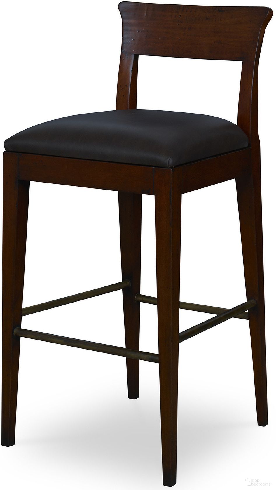 The appearance of Easton Barstool In Brown designed by Century Furniture in the modern / contemporary interior design. This brown piece of furniture  was selected by 1StopBedrooms from Century Trading Company Collection to add a touch of cosiness and style into your home. Sku: PLR-18151B-PECAN. Material: Leather.