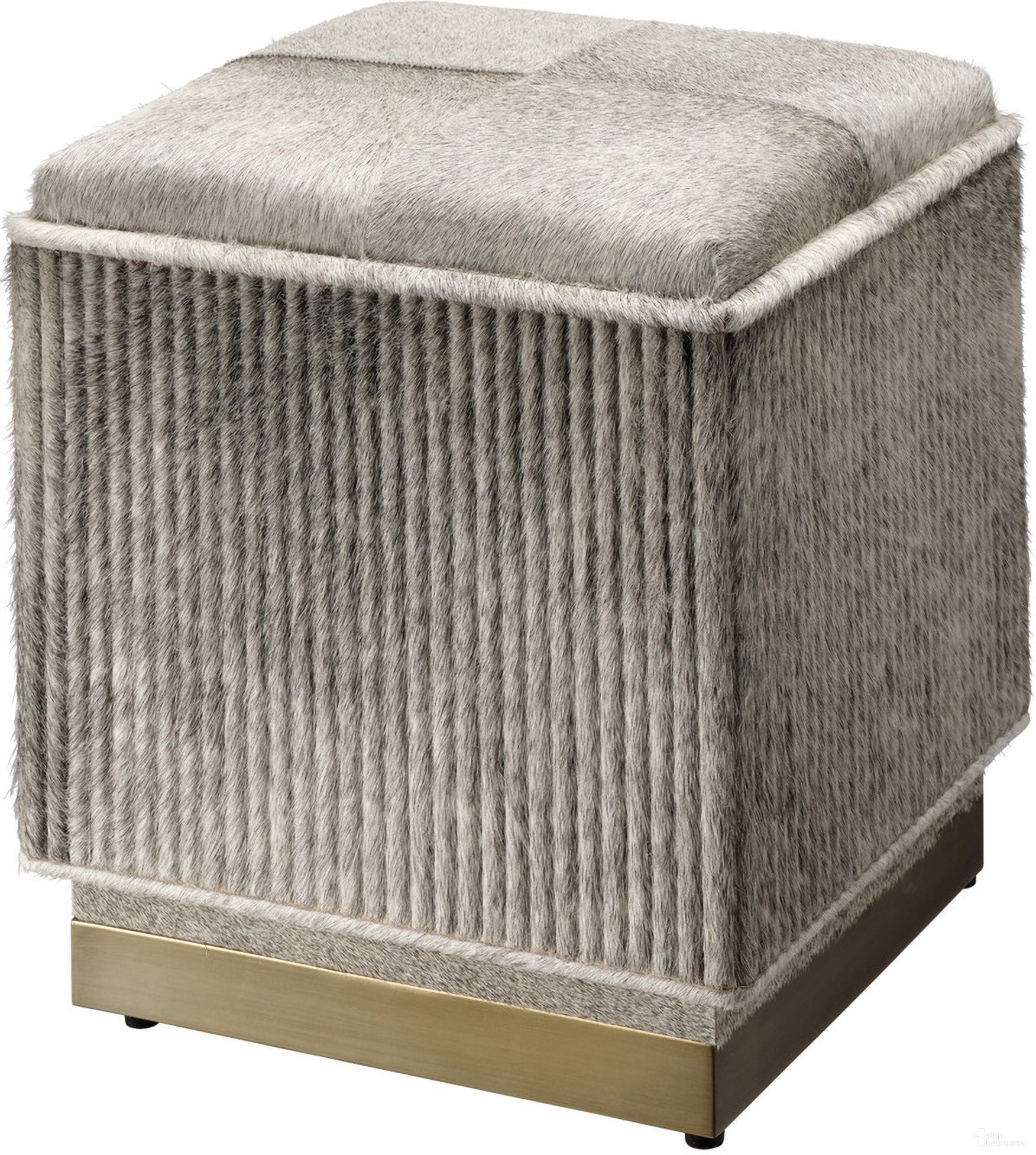The appearance of Easton Hide Ottoman In Grey designed by Jamie Young Company in the glam interior design. This grey piece of furniture was selected by 1StopBedrooms from Easton Collection to add a touch of cosiness and style into your home. Sku: 20EAST-SMGR. Material: Hair on Hide.
