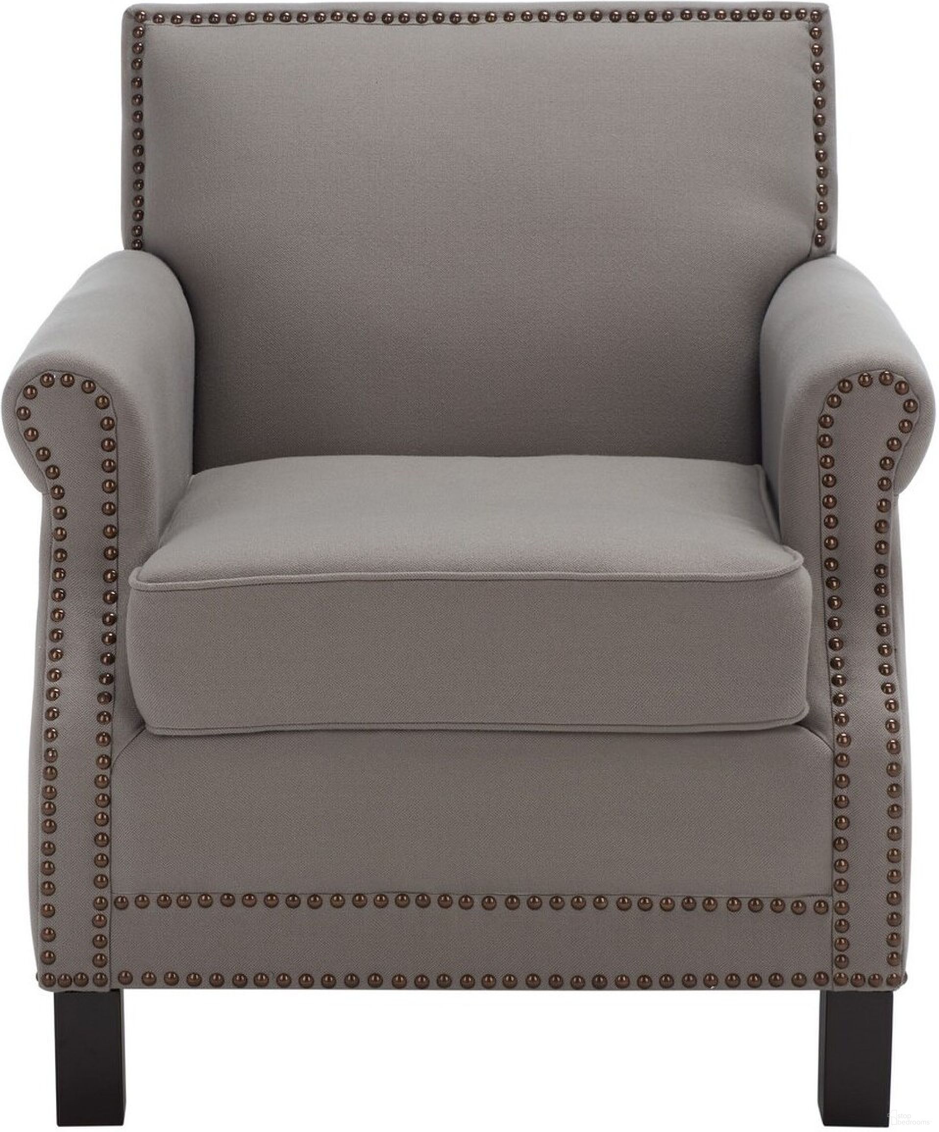 The appearance of Easton Sea Mist and Java Club Chair with Brass Nailhead Detail designed by Safavieh in the country / farmhouse interior design. This seamist piece of furniture was selected by 1StopBedrooms from Easton Collection to add a touch of cosiness and style into your home. Sku: MCR4572A. Material: Stainless Steel.
