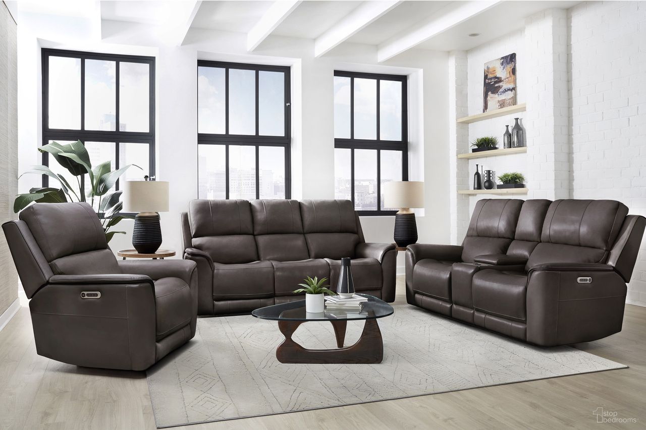 The appearance of Easton Zero Gravity Power Reclining Living Room Set In Steamboat Brown designed by Parker House in the transitional interior design. This steamboat brown piece of furniture was selected by 1StopBedrooms from Easton Collection to add a touch of cosiness and style into your home. Sku: MEAS-832P3Z-STBR;MEAS-822CP3ZT-STBR. Material: Top Grain Leather.