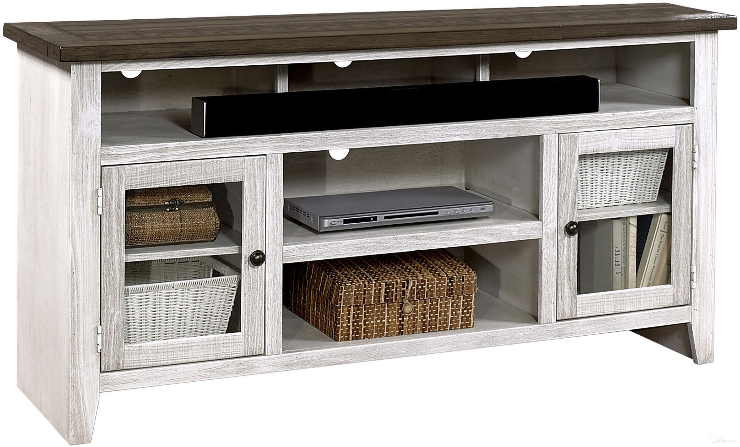 Eastport 65 Inch Console With 2 Doors In White