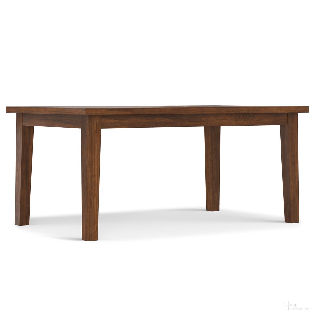The appearance of Eastwood Dining Table In Walnut designed by Simpli Home in the modern / contemporary interior design. This walnut piece of furniture  was selected by 1StopBedrooms from Eastwood Collection to add a touch of cosiness and style into your home. Sku: AXCDNT-003-WAL. Table Base Style: Legs. Table Top Shape: Rectangular. Material: Walnut. Size: 40" x 66".