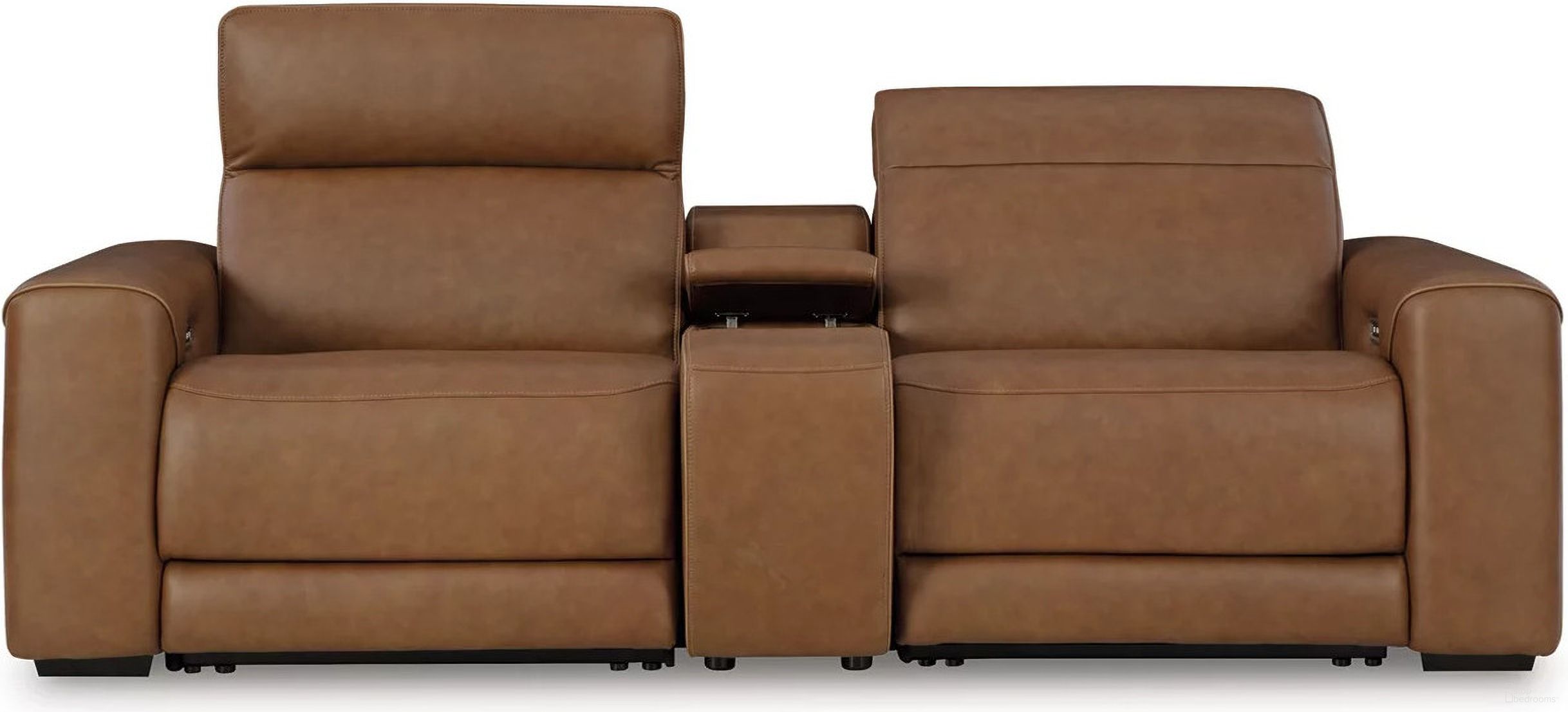 The appearance of EasyMoney 2-Piece Power Reclining Sectional Loveseat with Console In Caramel designed by Signature Design by Ashley in the modern / contemporary interior design. This caramel piece of furniture was selected by 1StopBedrooms from EasyMoney Collection to add a touch of cosiness and style into your home. Sku: NCU1070057;NCU1070058;NCU1070062. Material: Leather.