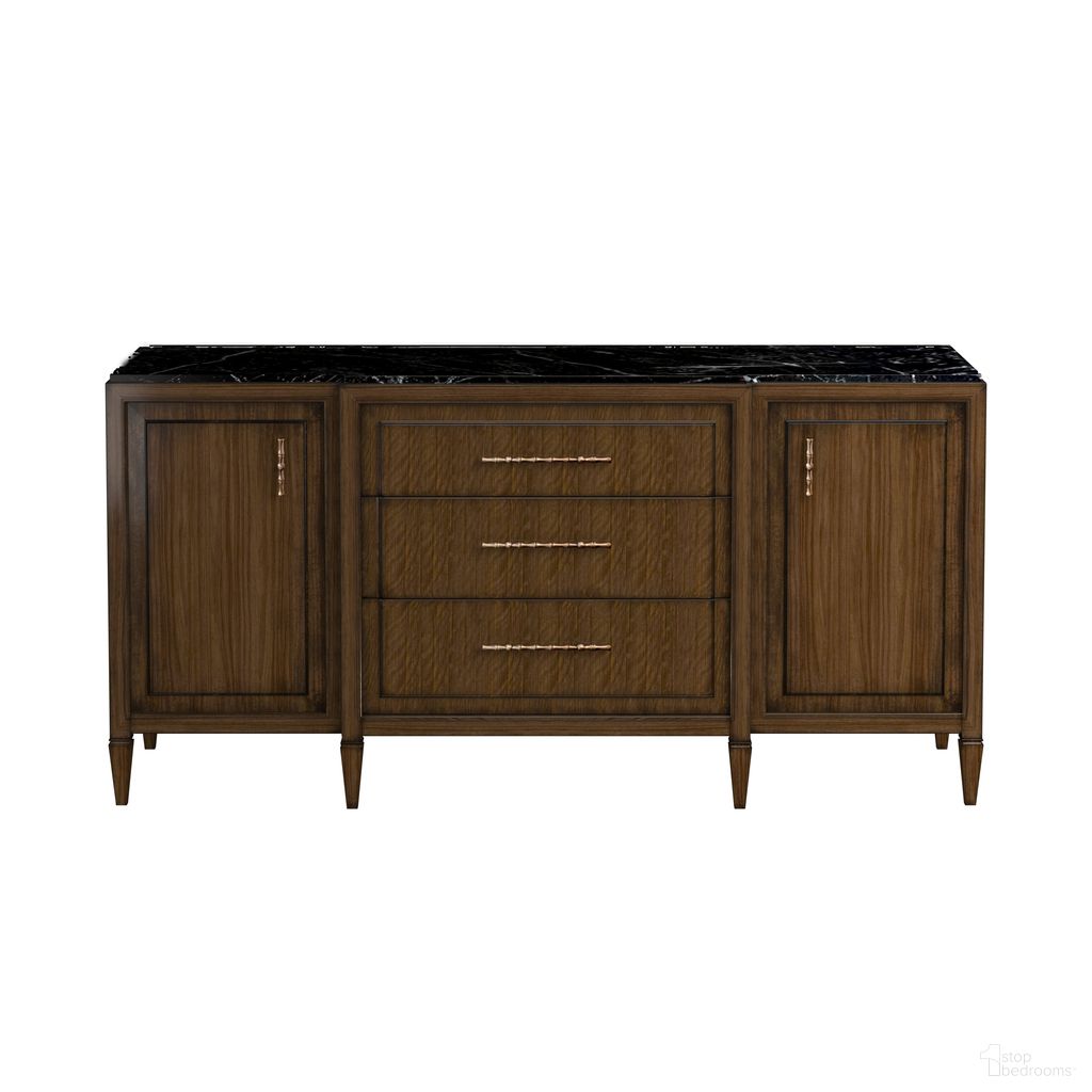 The appearance of Eave Credenza In Hazelnut designed by A.R.T. in the traditional interior design. This hazelnut piece of furniture was selected by 1StopBedrooms from Eave Collection to add a touch of cosiness and style into your home. Sku: 336252-1860. Material: Wood.