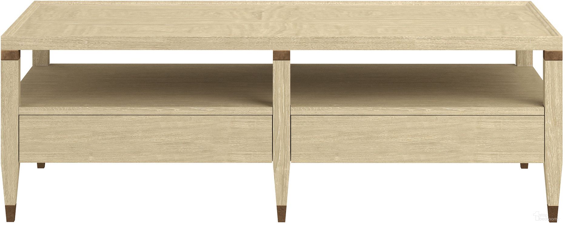 The appearance of Eave Rectangular Cocktail Table In Sundrenched Oak and Natural Oak designed by A.R.T. in the traditional interior design. This sundrenched oak/natural oak piece of furniture was selected by 1StopBedrooms from Eave Collection to add a touch of cosiness and style into your home. Sku: 436300-1825. Material: Parawood.