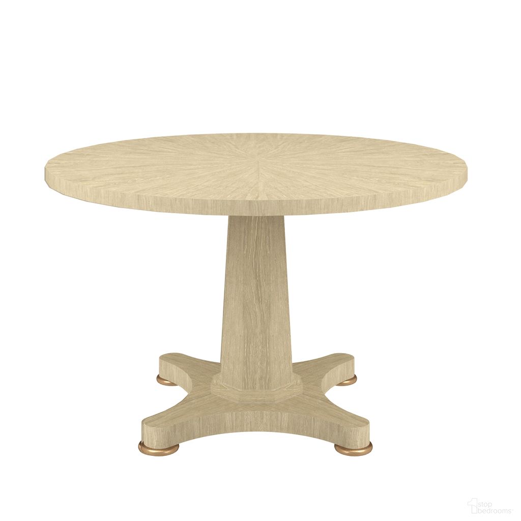 The appearance of Eave Round Dining Table In Sundrenched Oak and Natural Oak designed by A.R.T. in the traditional interior design. This sundrenched oak/natural oak piece of furniture  was selected by 1StopBedrooms from Eave Collection to add a touch of cosiness and style into your home. Sku: 436225-1825BS;436225-1825TP. Table Base Style: Pedestal. Table Top Shape: Round. Size: 23". Material: Parawood.