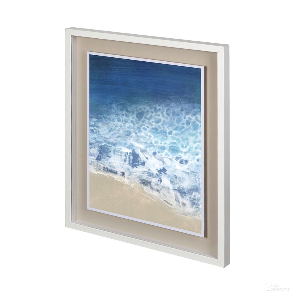 Ebb & Flow II Hand Embellished Wall Art In Brown and Blue