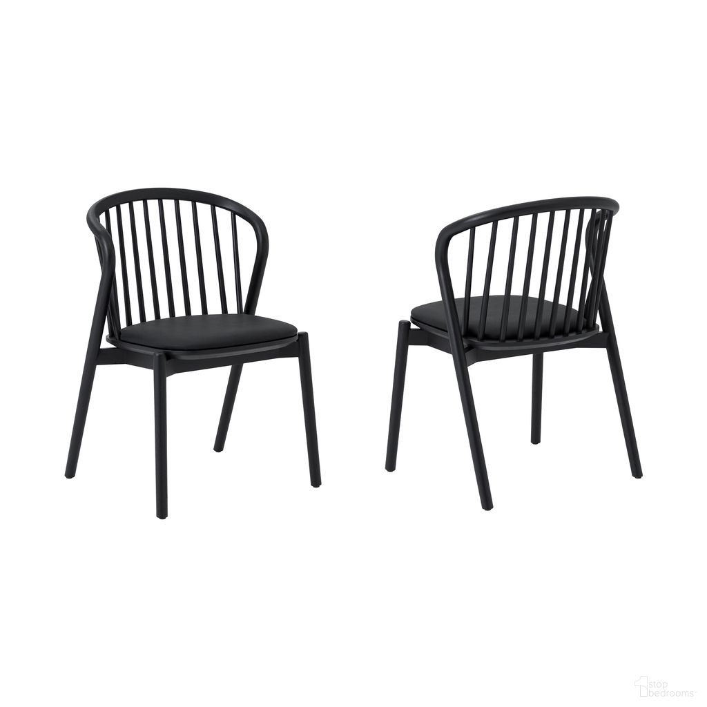The appearance of Echo Dining Chair Set of 2 In Black designed by Armen Living in the modern / contemporary interior design. This black piece of furniture was selected by 1StopBedrooms from Echo Collection to add a touch of cosiness and style into your home. Sku: LCECSIBLK. Material: MDF. Chair Type: Side Chair.