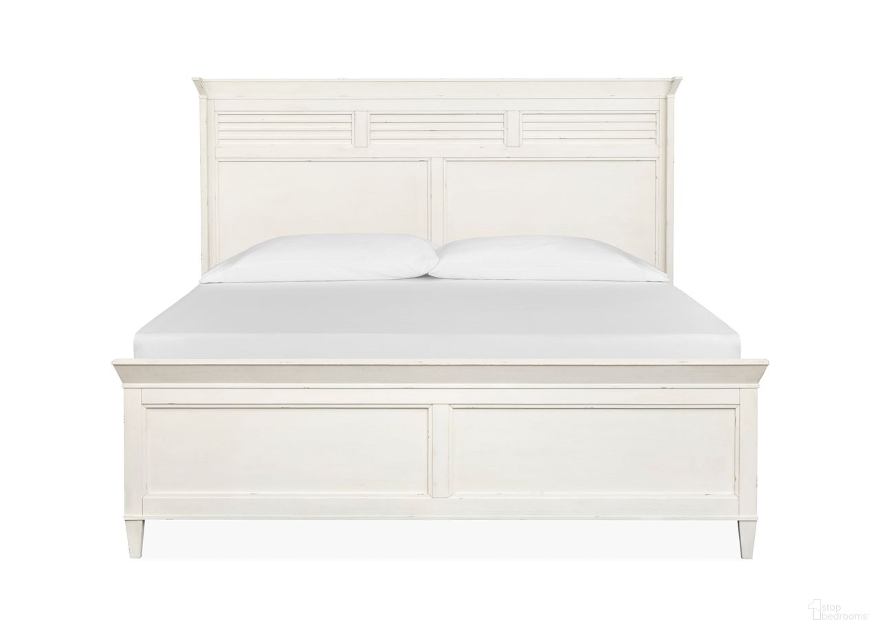 The appearance of Echo Isles California King Classic Panel Bed In Sea Pearl and Driftwood designed by Salt Life Home in the transitional interior design. This sea pearl and driftwood piece of furniture  was selected by 1StopBedrooms from Echo Isles Collection to add a touch of cosiness and style into your home. Sku: B6310-67H;B6310-67F;B6310-77R. Bed Type: Panel Bed. Bed Size: California King. Material: Oak Veneer.