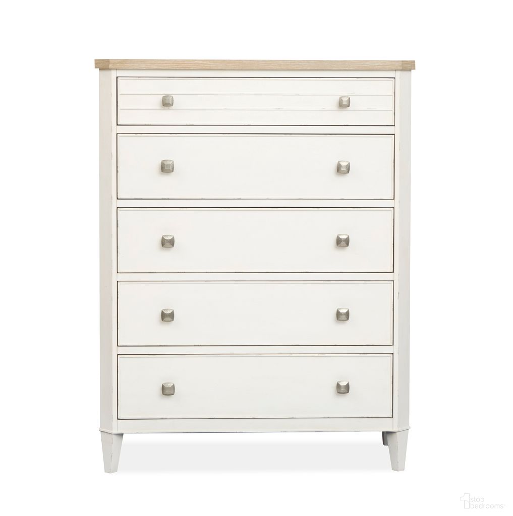 The appearance of Echo Isles Drawer Chest In Sea Pearl and Driftwood designed by Salt Life Home in the transitional interior design. This sea pearl and driftwood piece of furniture  was selected by 1StopBedrooms from Echo Isles Collection to add a touch of cosiness and style into your home. Sku: B6310-10. Material: Oak Veneer.