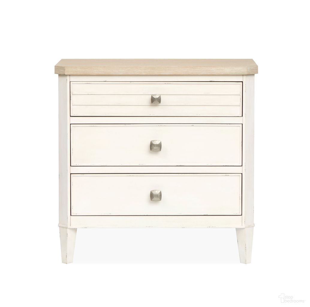 The appearance of Echo Isles Drawer Nightstand In Sea Pearl and Driftwood designed by Salt Life Home in the transitional interior design. This sea pearl and driftwood piece of furniture  was selected by 1StopBedrooms from Echo Isles Collection to add a touch of cosiness and style into your home. Sku: B6310-01. Material: Oak Veneer.