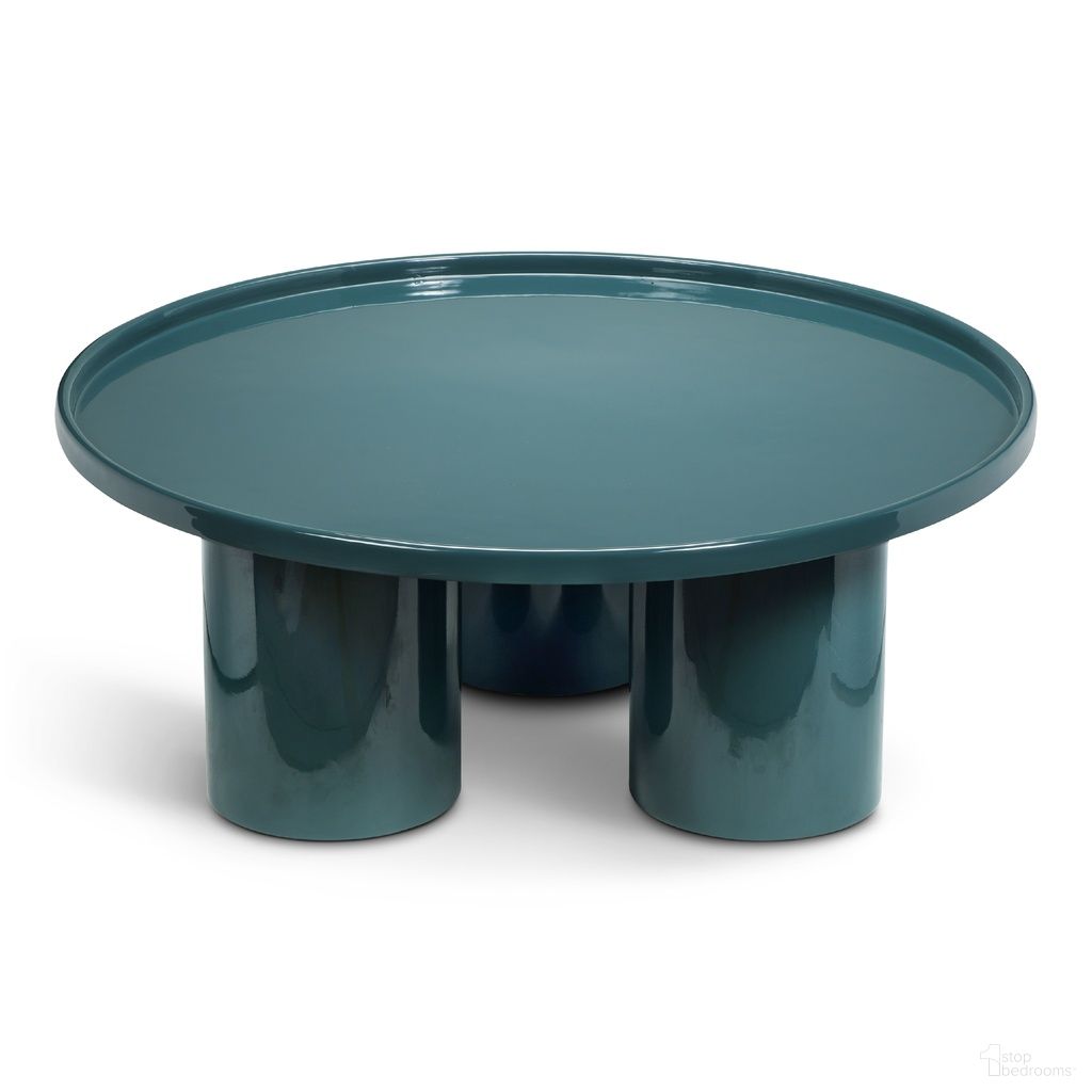 The appearance of Eclat Sofia Enamel Coffee Table In Aegean Teal designed by Urbia in the modern / contemporary interior design. This aegean teal piece of furniture  was selected by 1StopBedrooms from Eclat Collection to add a touch of cosiness and style into your home. Sku: ISN-F075A-AGN. Material: Iron.