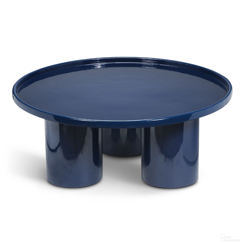 The appearance of Eclat Sofia Enamel Coffee Table In Navy designed by Urbia in the modern / contemporary interior design. This navy piece of furniture  was selected by 1StopBedrooms from Eclat Collection to add a touch of cosiness and style into your home. Sku: ISN-F075A-NVY. Material: Iron.