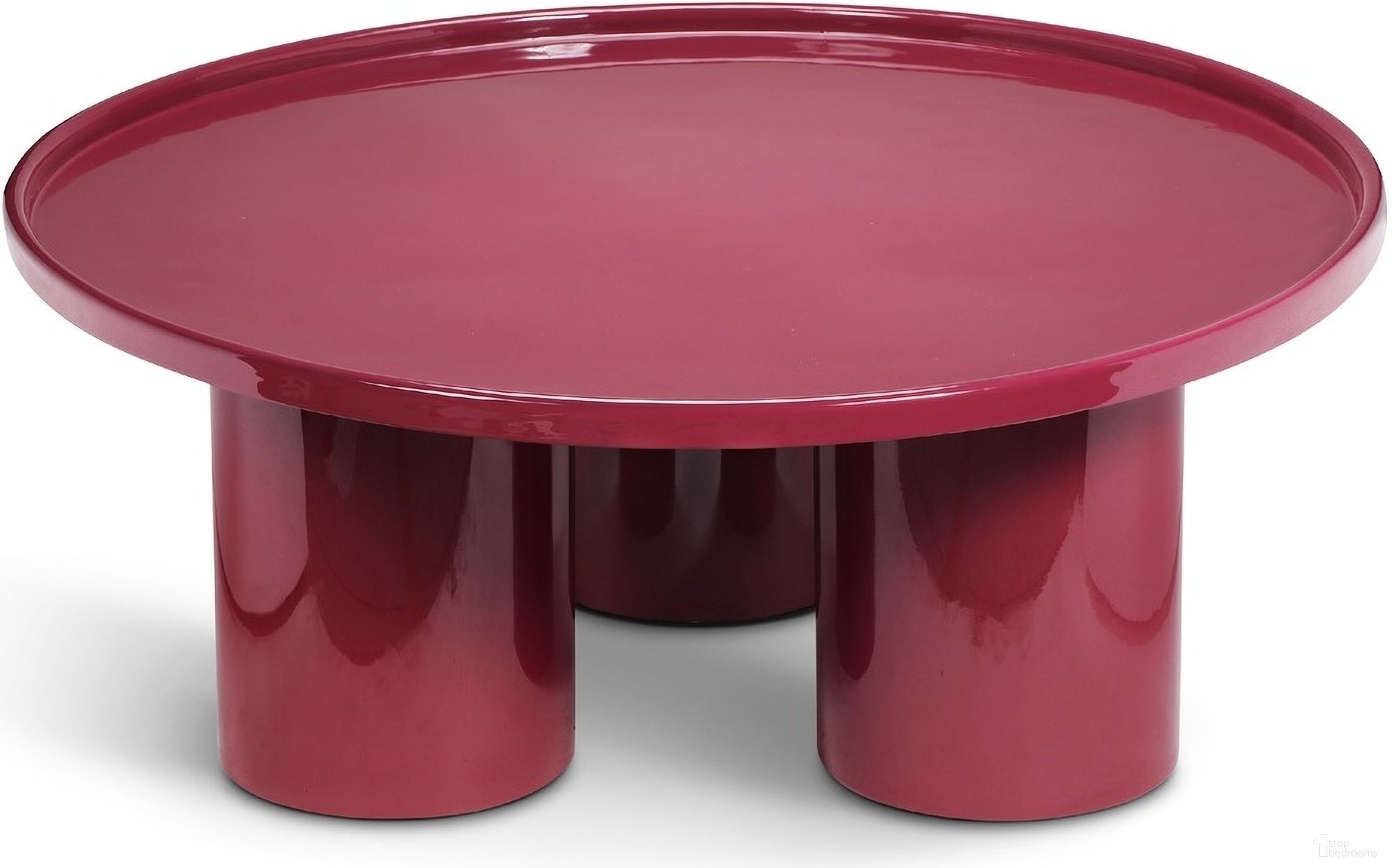 The appearance of Eclat Sofia Enamel Coffee Table In Plum designed by Urbia in the modern / contemporary interior design. This plum piece of furniture was selected by 1StopBedrooms from Eclat Collection to add a touch of cosiness and style into your home. Sku: ISN-F075A-PLM. Material: Iron.