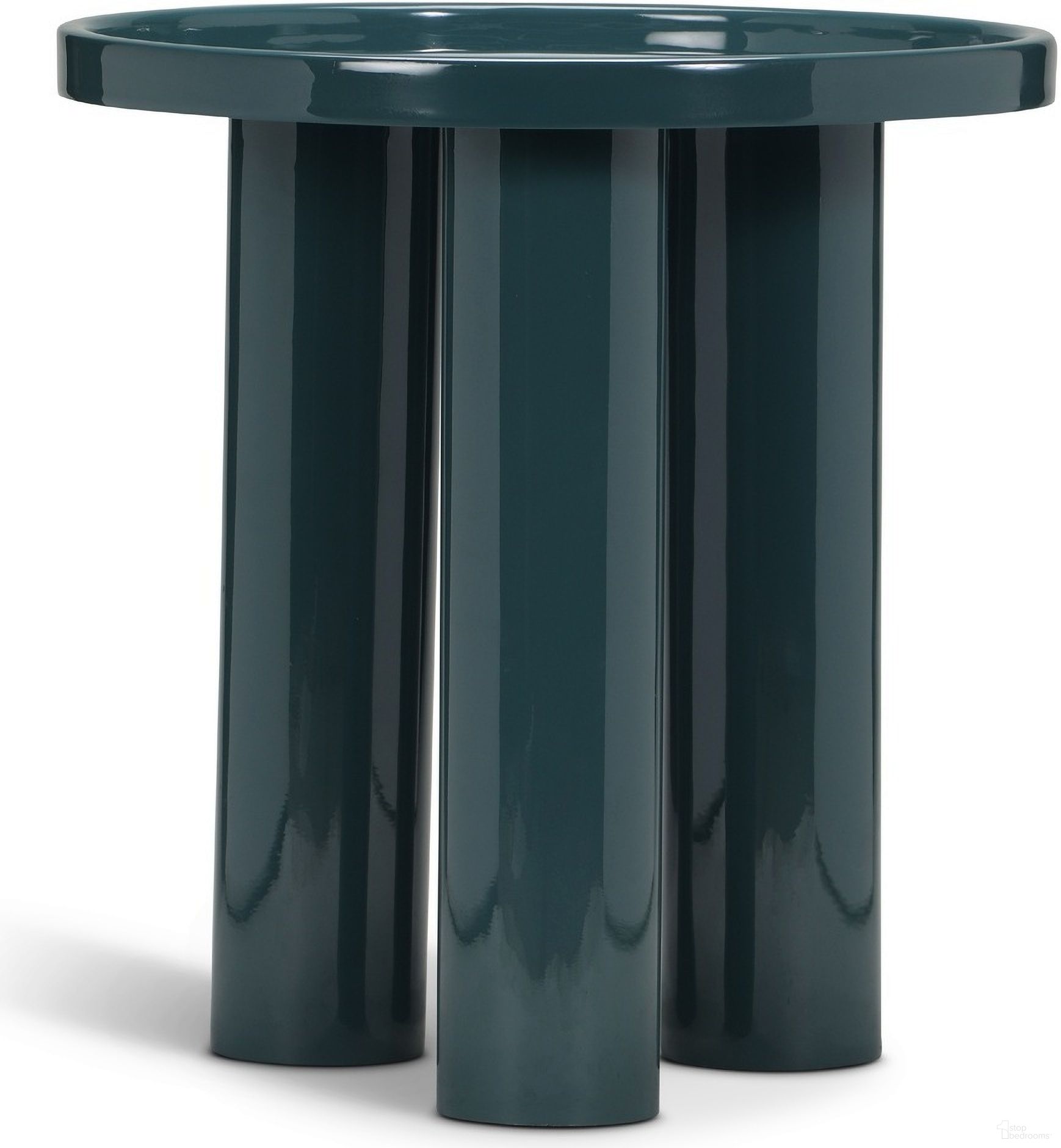 The appearance of Eclat Sofia Enamel End Table In Aegean Teal designed by Urbia in the modern / contemporary interior design. This aegean teal piece of furniture  was selected by 1StopBedrooms from Eclat Collection to add a touch of cosiness and style into your home. Sku: ISN-F076A-AGN. Material: Iron.