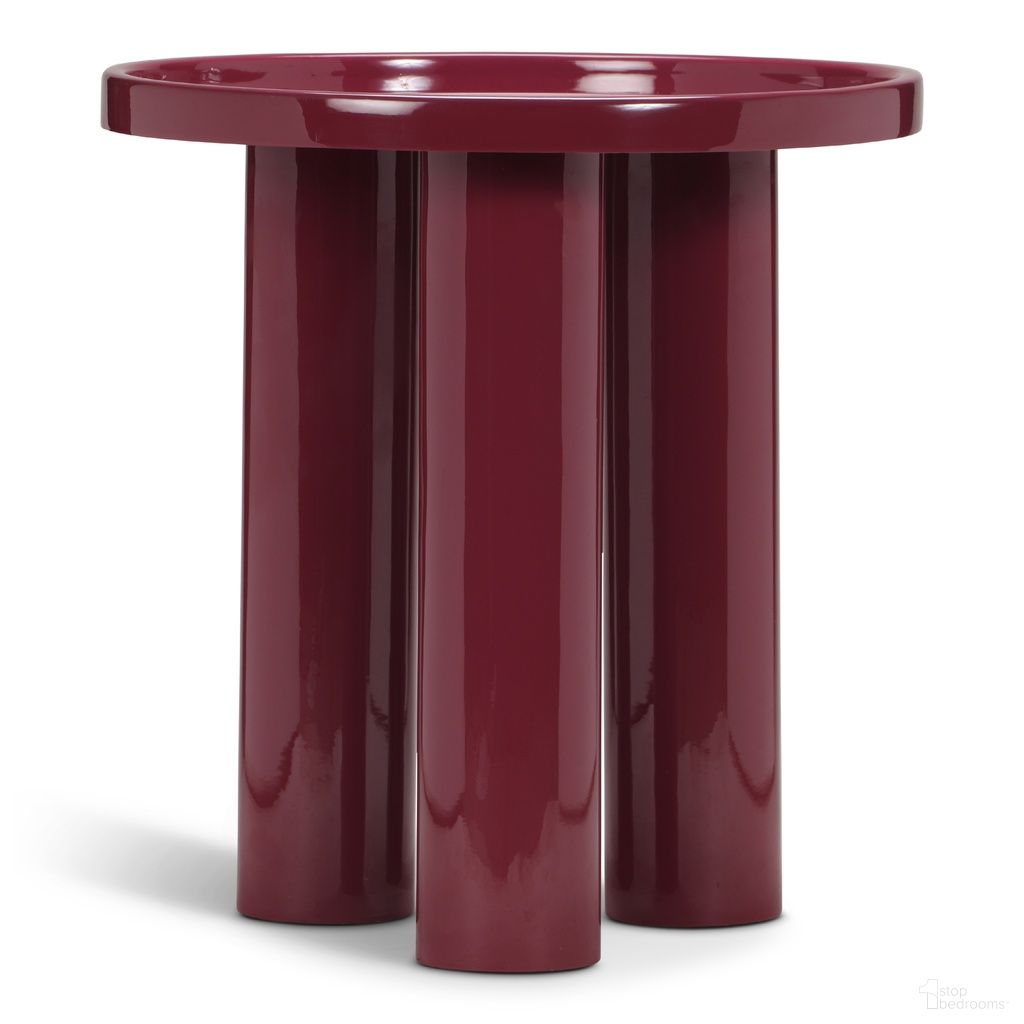 The appearance of Eclat Sofia Enamel End Table In Plum designed by Urbia in the modern / contemporary interior design. This plum piece of furniture was selected by 1StopBedrooms from Eclat Collection to add a touch of cosiness and style into your home. Sku: ISN-F076A-PLM. Material: Iron.