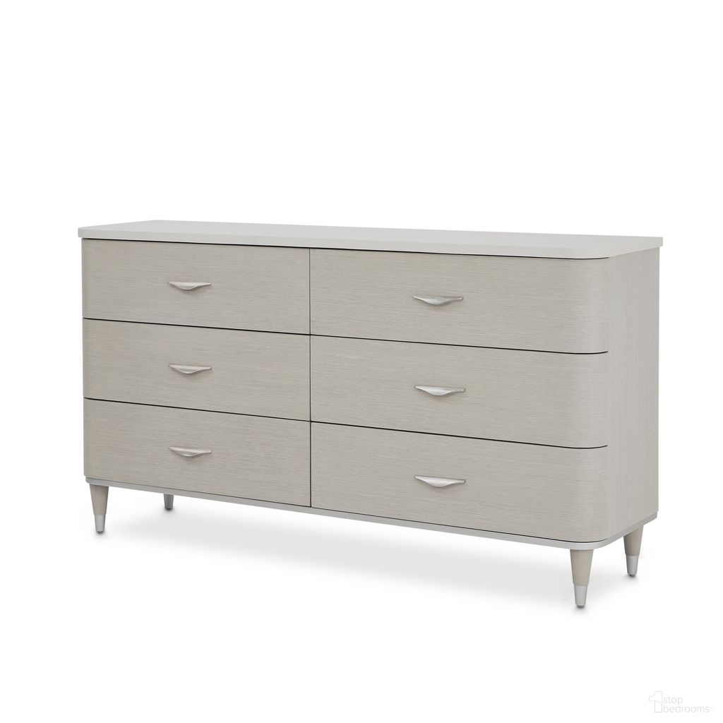 The appearance of Eclipse Dresser In Moonlight designed by Michael Amini in the modern / contemporary interior design. This moonlight piece of furniture was selected by 1StopBedrooms from Eclipse Collection to add a touch of cosiness and style into your home. Sku: KI-ECLP050SA-135. Material: Poplar.