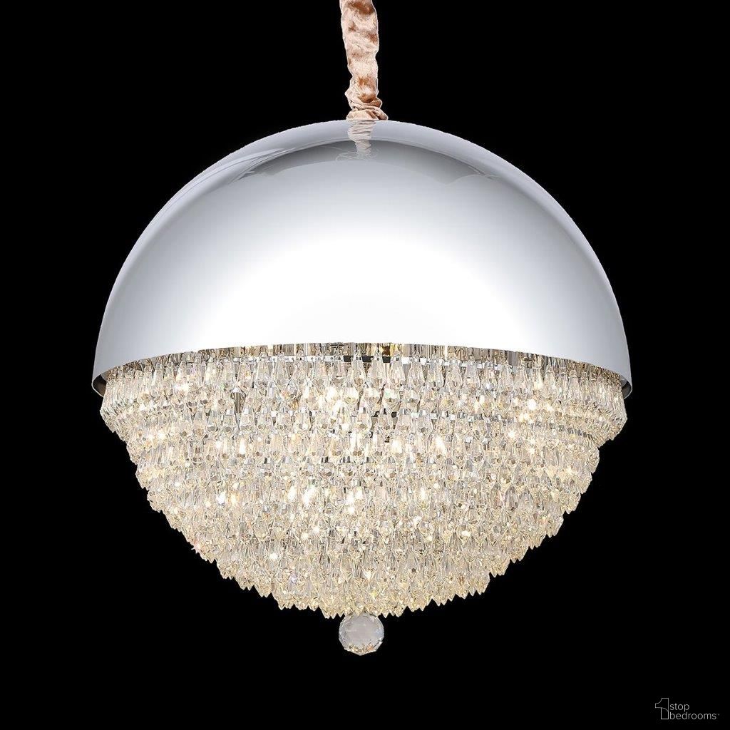 The appearance of Eclipse Silver LED Light Chandelier With Silver Dome designed by Michael Amini in the modern / contemporary interior design. This silver piece of furniture was selected by 1StopBedrooms from Eclipse Collection to add a touch of cosiness and style into your home. Sku: LT-CH984S-12CLR.