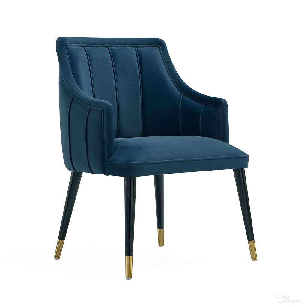 Eda Wood Armchair In Midnight Blue