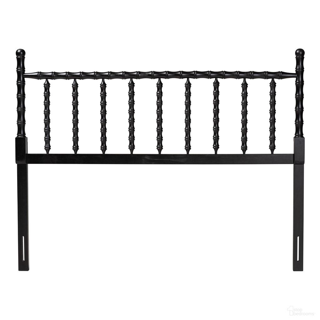 Edaline Bamboo Motif Queen Headboard In Black