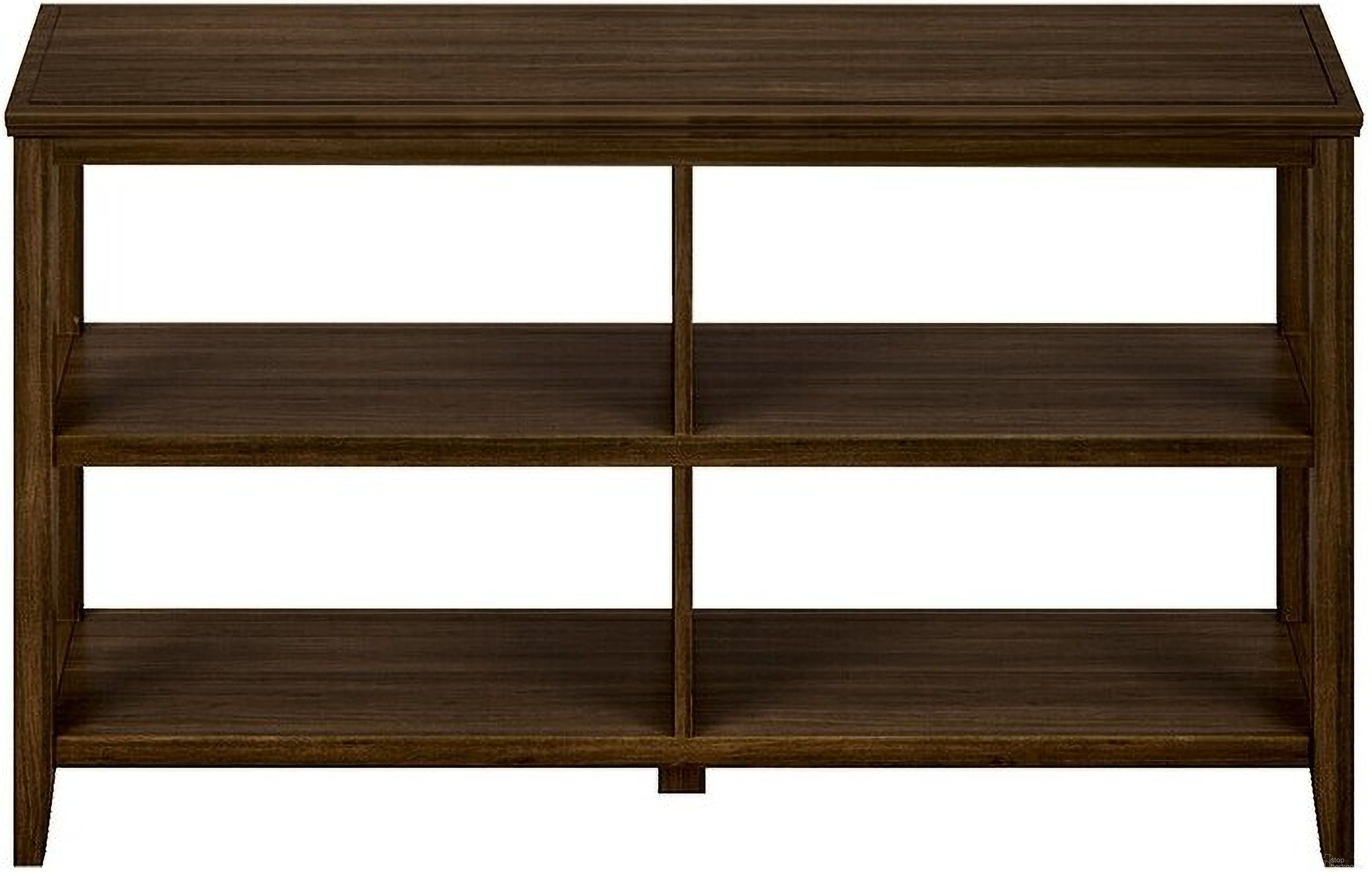 The appearance of Edenton Wood Low Bookshelf with 2 Shelves In Walnut designed by New Ridge Home Goods in the country / farmhouse interior design. This walnut piece of furniture was selected by 1StopBedrooms from Edenton Collection to add a touch of cosiness and style into your home. Sku: 5000-163. Material: Pine.