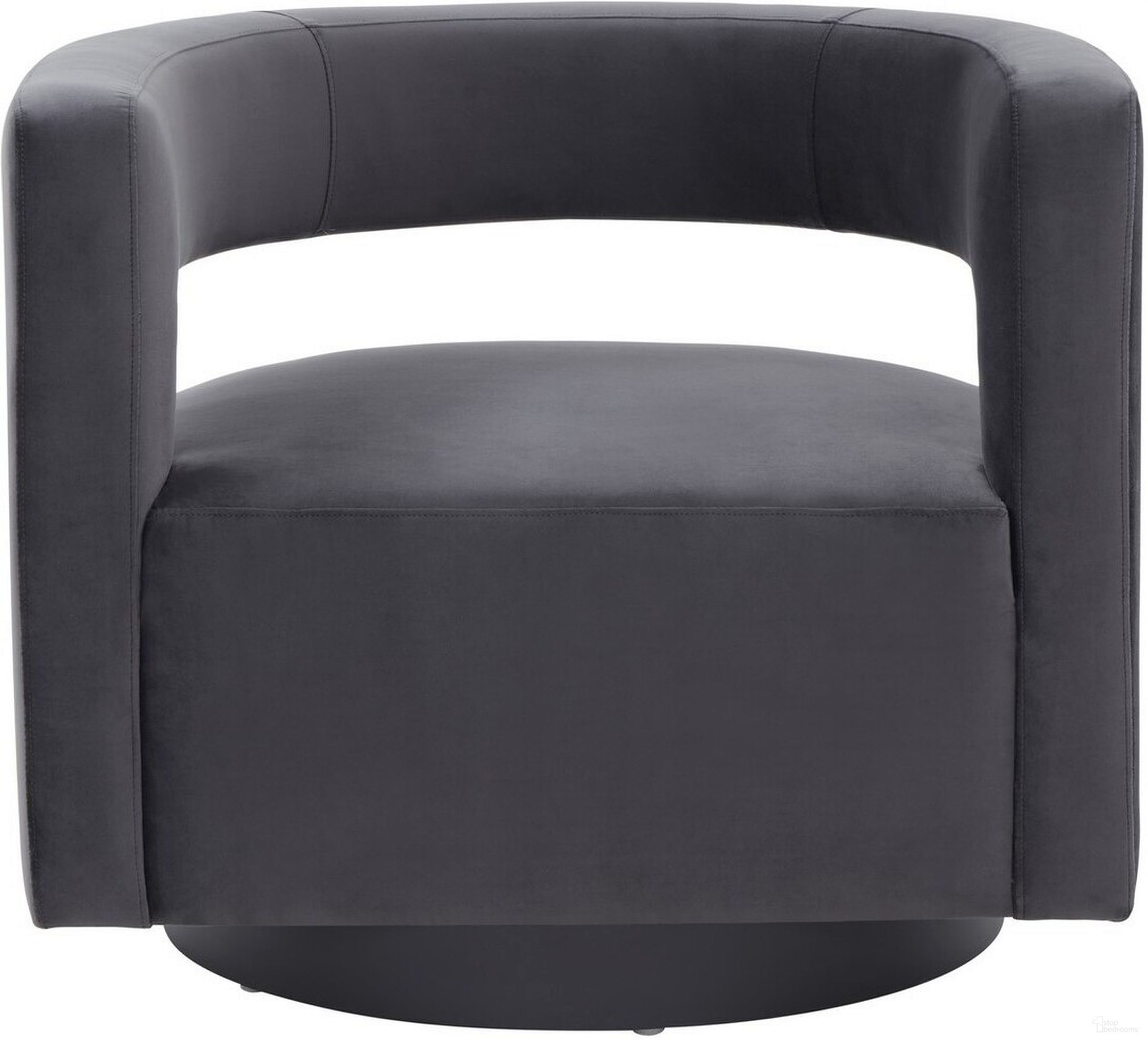 The appearance of Edgar Velvet Swivel Chair In Black and Grey designed by Safavieh Couture in the modern / contemporary interior design. This black and grey piece of furniture  was selected by 1StopBedrooms from Edgar Collection to add a touch of cosiness and style into your home. Sku: SFV4764C. Material: Wood.