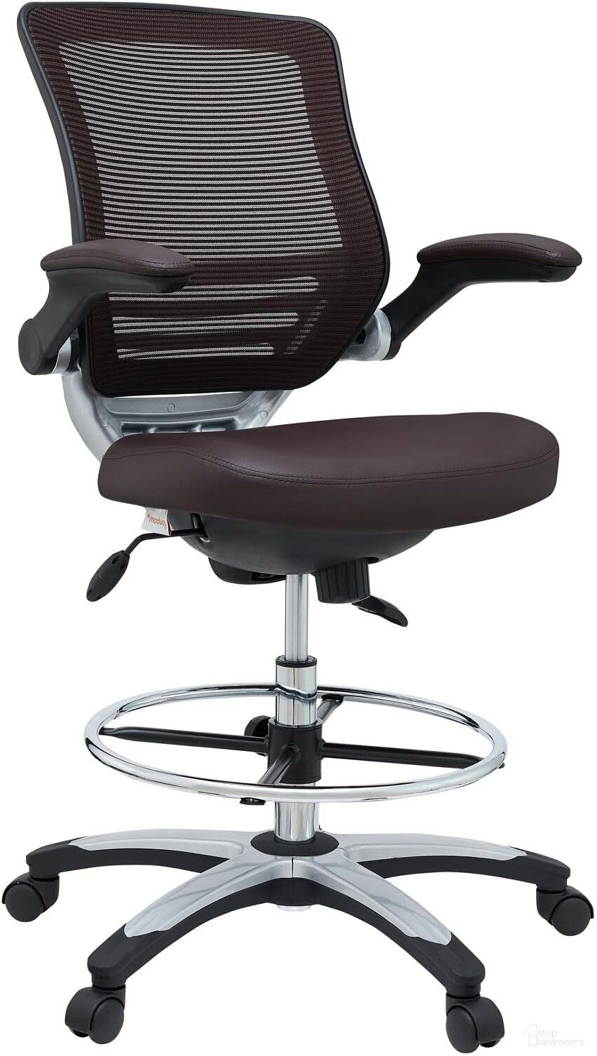 The appearance of Edge Brown Drafting Chair designed by Modway in the modern / contemporary interior design. This brown piece of furniture was selected by 1StopBedrooms from Edge Collection to add a touch of cosiness and style into your home. Sku: EEI-211-BRN. Material: Wood.