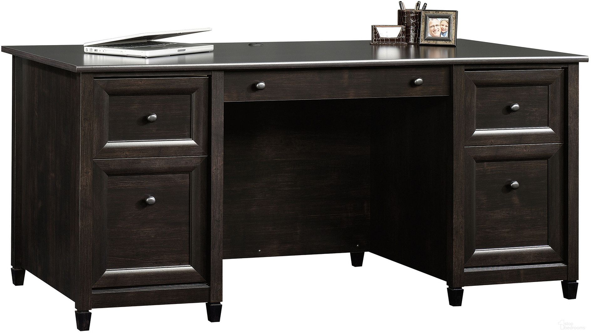 The appearance of Edge Water Executive Desk In Estate Black designed by Sauder in the country / farmhouse interior design. This estate black piece of furniture was selected by 1StopBedrooms from Edge Water Collection to add a touch of cosiness and style into your home. Sku: 409042. Material: Engineered Wood.